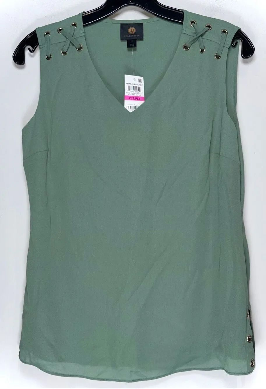 JM Collection green dressy tank size small petite